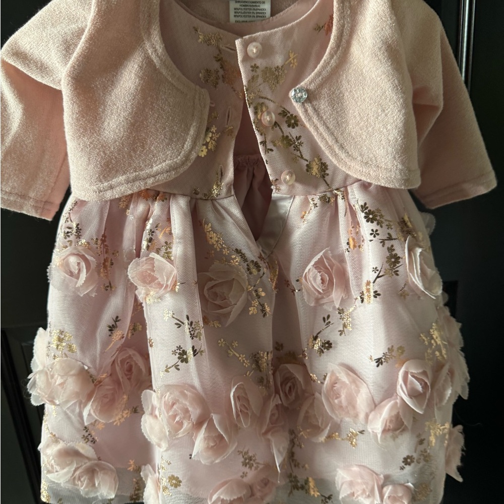 Elegant Pink Floral Kids Formal Dress